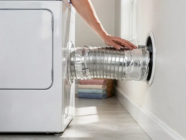 Professional dryer vent hose installation by Wallingford Center Dryer Vent Cleaning in Wallingford Center