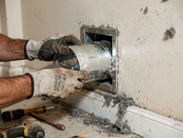 Professional dryer vent repair and installation by Wallingford Center Dryer Vent Cleaning in Wallingford Center